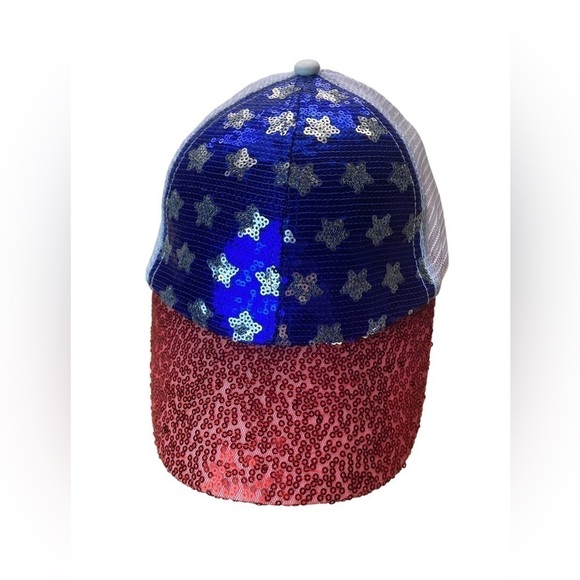 Collection 18 XIIX Adjustable American USA Patriotic Sequin Hat Cap NEW … - Picture 2 of 5